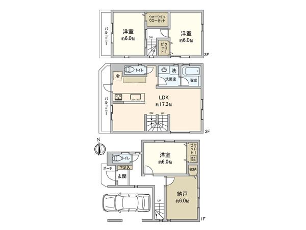 蓮沼町新築戸建1号棟 間取図(平面図) 間取図(平面図)