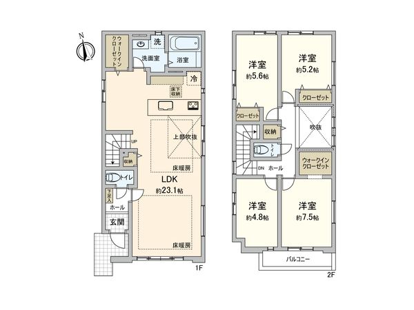 高島平5丁目新築戸建て 間取図(平面図) 高島平5丁目新築戸建て 間取図(平面図)