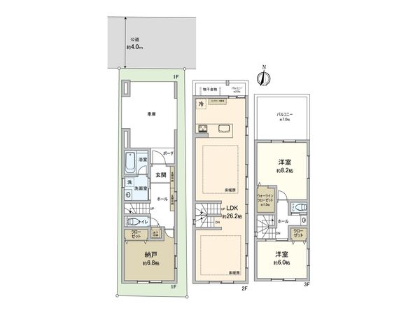 板橋区蓮根1丁目 C棟 間取図(平面図) 板橋区蓮根1丁目 C棟 間取図(平面図)