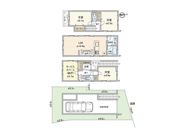 板橋区若木1丁目 戸建 間取図(平面図) 板橋区若木1丁目 戸建 間取図(平面図)