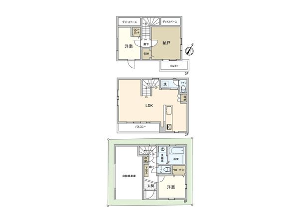 板橋区坂下1丁目 新築戸建 間取図(平面図) 板橋区坂下1丁目 新築戸建 間取図(平面図)