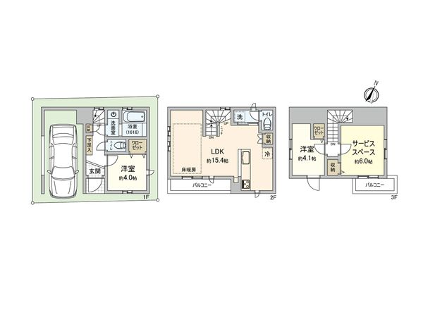 板橋区坂下1丁目 新築戸建 間取図(平面図) 板橋区坂下1丁目 新築戸建 間取図(平面図)