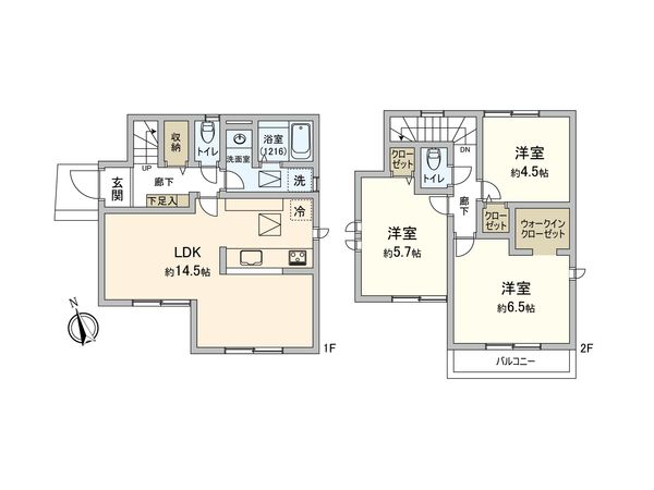 板橋区西台2丁目 新築戸建 間取図(平面図) 板橋区西台2丁目 新築戸建 間取図(平面図)