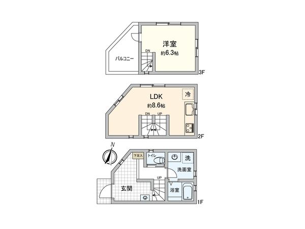 西台戸建 間取図(平面図) 間取図(平面図)