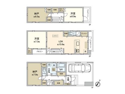 板橋区蓮沼町 新築戸建2号棟 間取図(平面図)