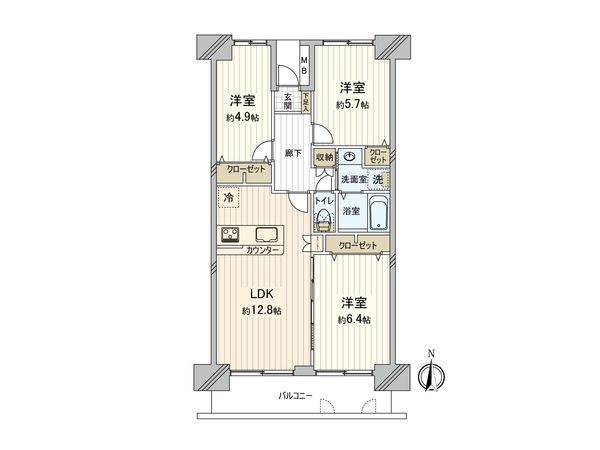 サンシティ A棟 間取図(平面図)