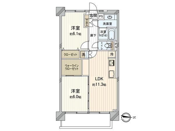 中銀城北パークマンシオン 間取図(平面図)