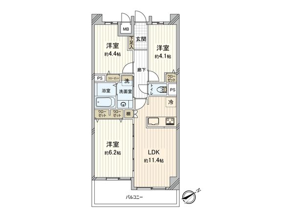 コスモ中台ガーデンヒルズ 間取図(平面図) 間取図(平面図)