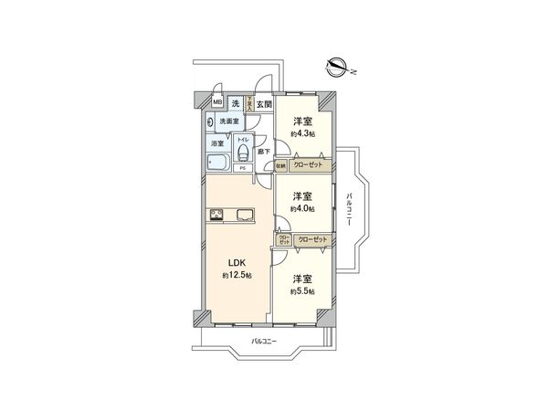 洋伸小豆沢公園マンション 間取図(平面図)