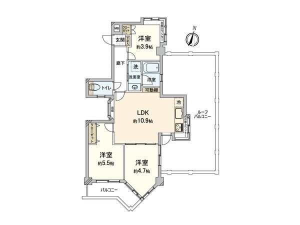キャニオンマンション蓮根城北公園 間取図(平面図) 間取図(平面図)