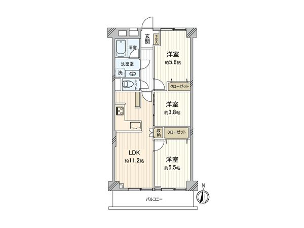 クレールあづさわ 間取図(平面図) クレールあづさわ 間取図(平面図)