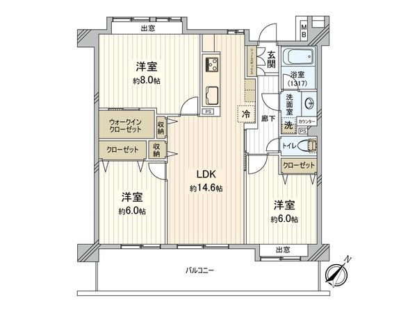 ビューネ蓮根城北公園 間取図(平面図)