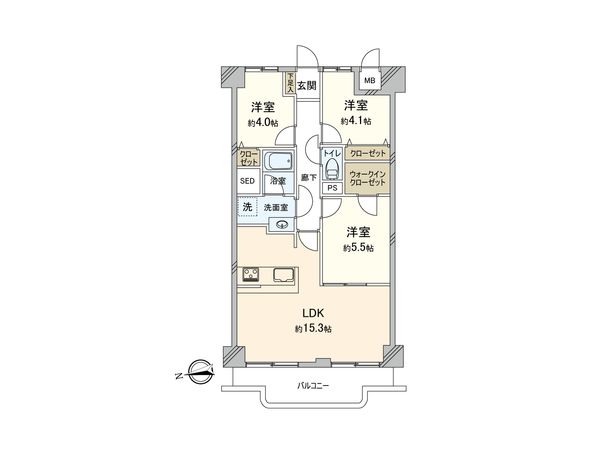 蓮根ファミールハイツ 一号棟 間取図(平面図) 間取図(平面図)