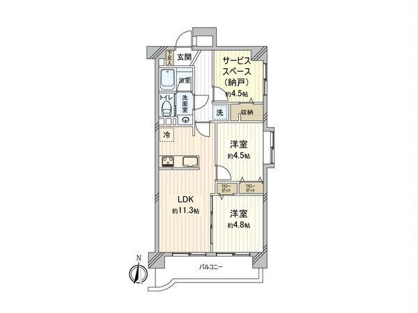中銀第二城北パークマンシオン 間取図(平面図)