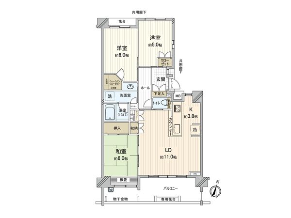 エコヴィレッジ蓮根みなみ公園 間取図(平面図) エコヴィレッジ蓮根みなみ公園 間取図(平面図)