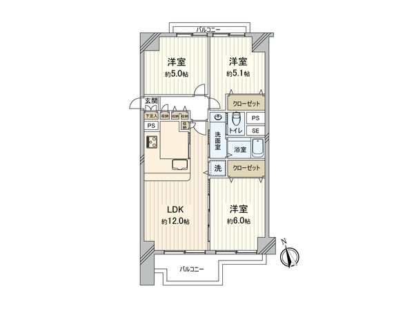 板橋中台マンション 間取図(平面図)