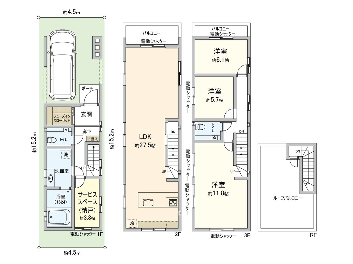 小石川5丁目 建物プラン例 (間取り図) 建物プラン例 (間取り図)