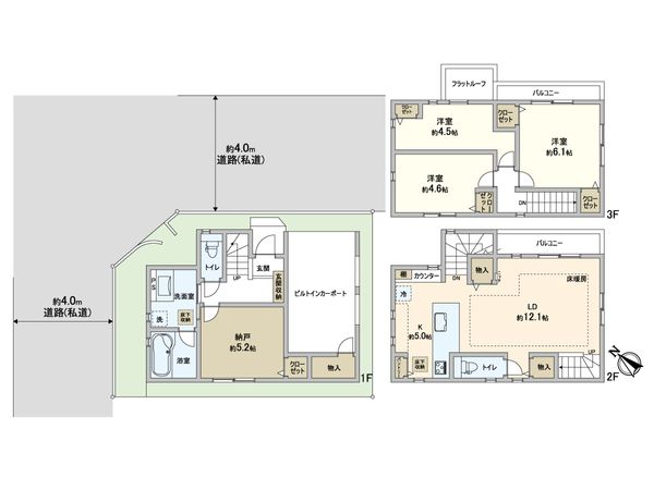 小石川3丁目 戸建 間取図(平面図)