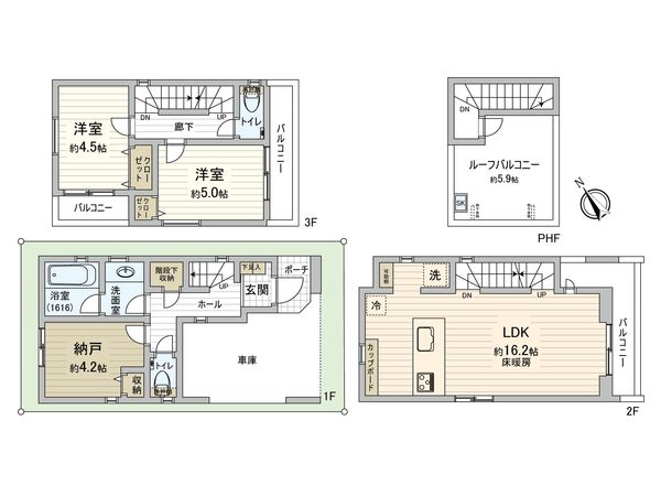 小石川4丁目 新築戸建 B号棟 間取図(平面図)
