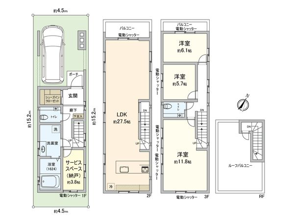文京区小石川5丁目新築D号棟 間取図(平面図)