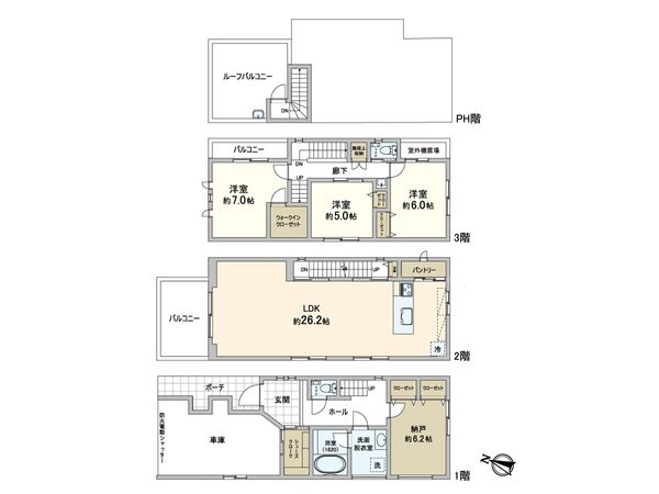 千駄木五丁目新築戸建 間取図(平面図)