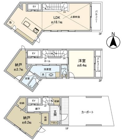 小石川4丁目 戸建 間取図(平面図) 小石川4丁目 戸建 間取図(平面図)