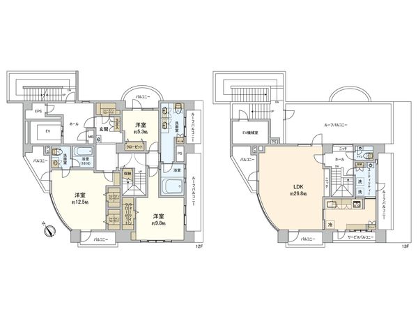 コア伝通院ロイヤル 間取図(平面図)