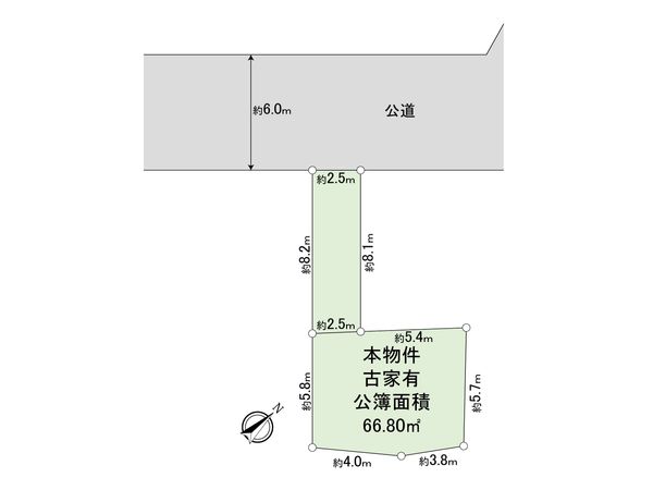 北区赤羽北3丁目古家付土地 区画図 区画図