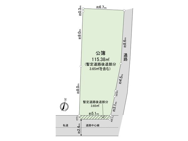 北区神谷1丁目土地 区画図 区画図