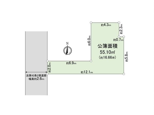 北区志茂3丁目 古家付土地 区画図 北区志茂3丁目 古家付土地 区画図