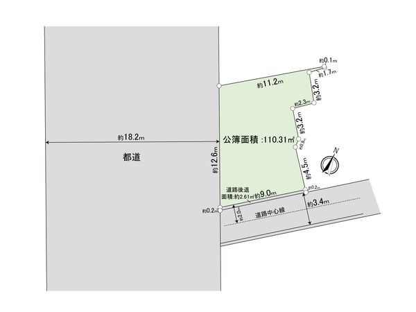 北区中十条1丁目古家付土地 区画図 区画図
