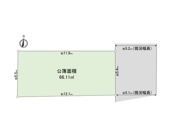 北区志茂5丁目古家付土地 区画図