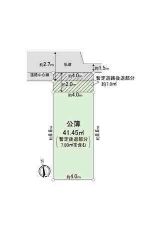 北区豊島8丁目 古家付土地 区画図