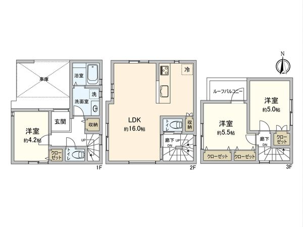 北区豊島7丁目 新築戸建 間取図(平面図) 北区豊島7丁目 新築戸建 間取図(平面図)