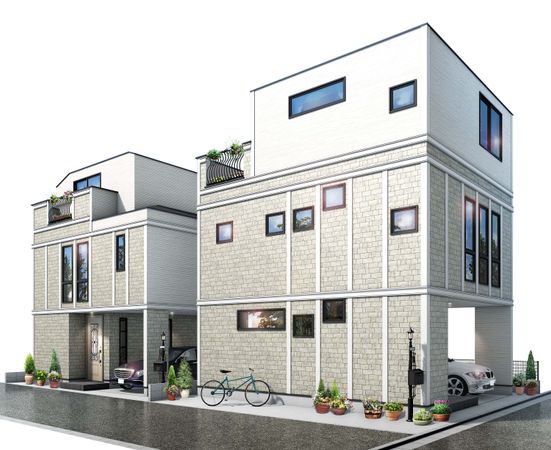 北区赤羽台4丁目新築戸建B号棟 外観パース図