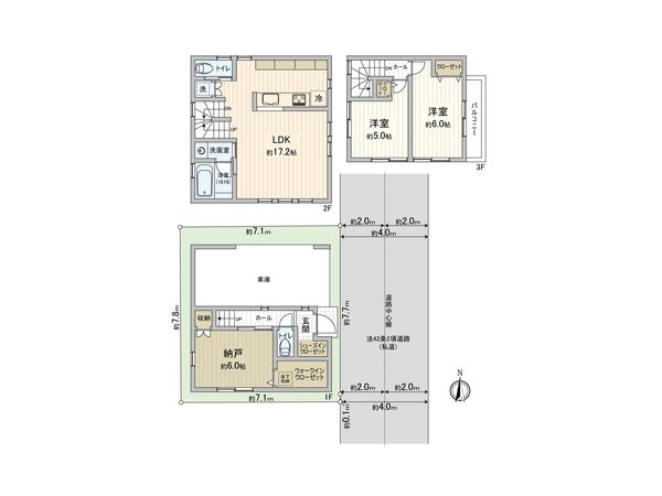 北区赤羽台4丁目新築戸建B号棟 間取図(平面図)