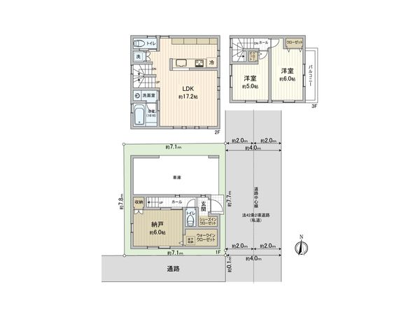 北区赤羽台4丁目新築戸建B号棟 間取図(平面図) 北区赤羽台4丁目新築戸建B号棟 間取図(平面図)