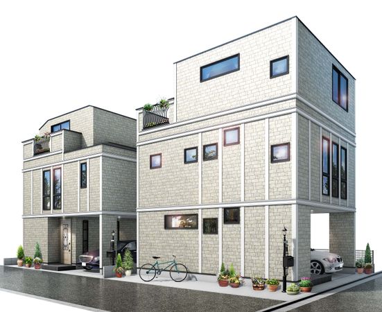 北区赤羽台4丁目新築戸建B号棟 外観パース図 北区赤羽台4丁目新築戸建B号棟 外観パース図