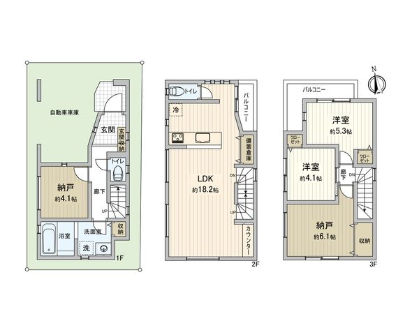 板橋区板橋2丁目 新築戸建 間取図(平面図) 板橋区板橋2丁目 新築戸建 間取図(平面図)