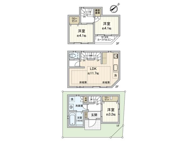 豊島区西巣鴨2丁目 新築戸建A号棟 間取図(平面図) 豊島区西巣鴨2丁目 新築戸建A号棟 間取図(平面図)