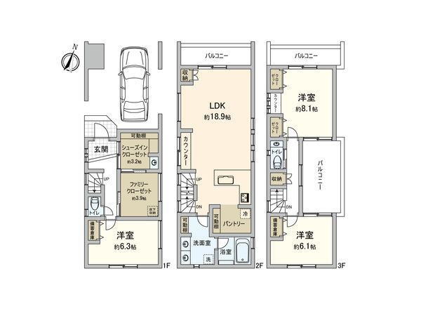 北区中十条3丁目 新築戸建 間取図(平面図) 北区中十条3丁目 新築戸建 間取図(平面図)