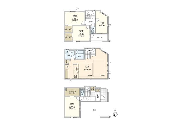 北区神谷3丁目 新築戸建 間取図(平面図) 北区神谷3丁目 新築戸建 間取図(平面図)