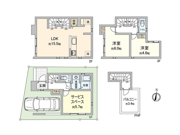 北区中十条3丁目新築戸建 間取図(平面図) 北区中十条3丁目新築戸建 間取図(平面図)