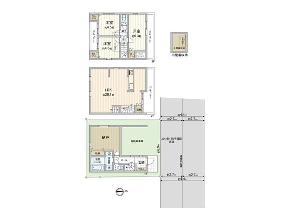 北区岩淵町 新築戸建 間取図(平面図)