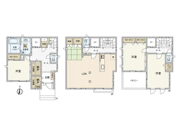 北区赤羽2丁目 借地権戸建 間取図(平面図)