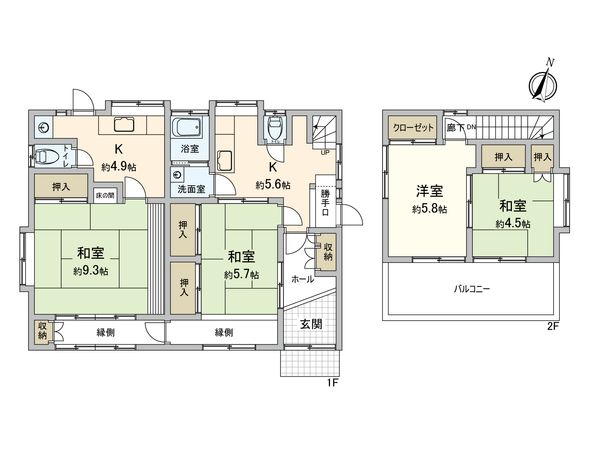北区西が丘1丁目戸建 間取図(平面図)
