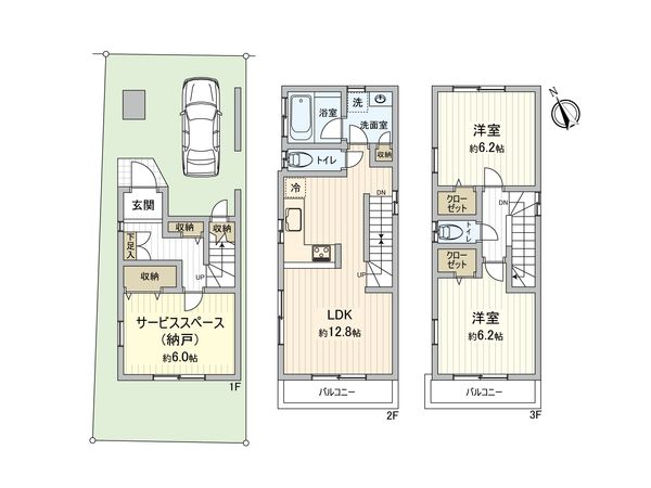 北区岩淵町中古戸建 間取図(平面図)