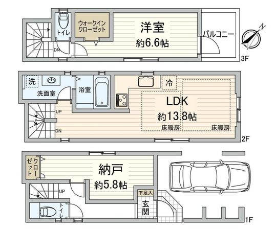 北区豊島3丁目 新築戸建 間取図(平面図)