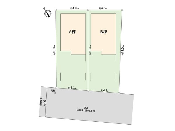 足立区新田3丁目新築戸建 B号棟 全体区画図