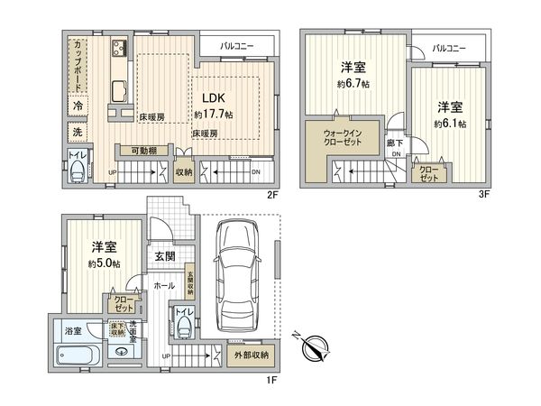 北区上十条2丁目新築戸建 間取図(平面図) 北区上十条2丁目新築戸建 間取図(平面図)